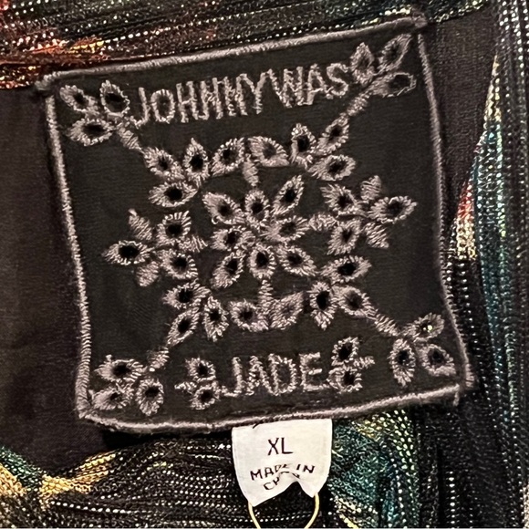 JOHNNY WAS new Evelina Metallic Floral Halter Maxi Dress - Picture 12 of 16